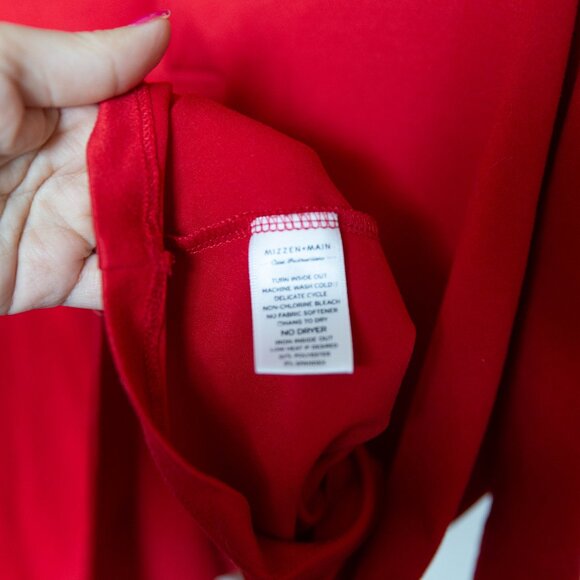 Mizzen + Main Polo Shirt Mens Red Solid Performance Stretch XL - Picture 3 of 4